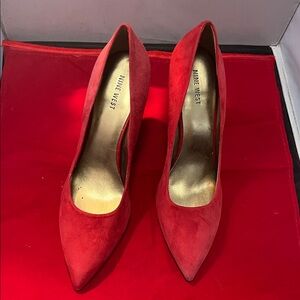 Nine West Bold Red Suede Heels